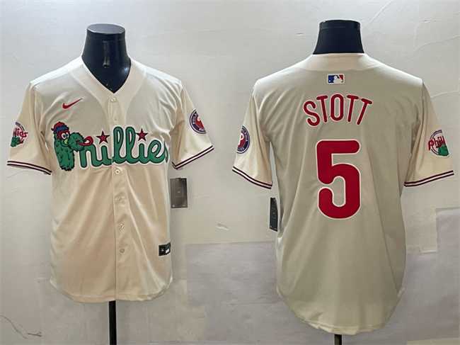 Men%27s Philadelphia Phillies #5 Bryson Stott Cream Phanatic Limited Stitched Jersey->philadelphia phillies->MLB Jersey